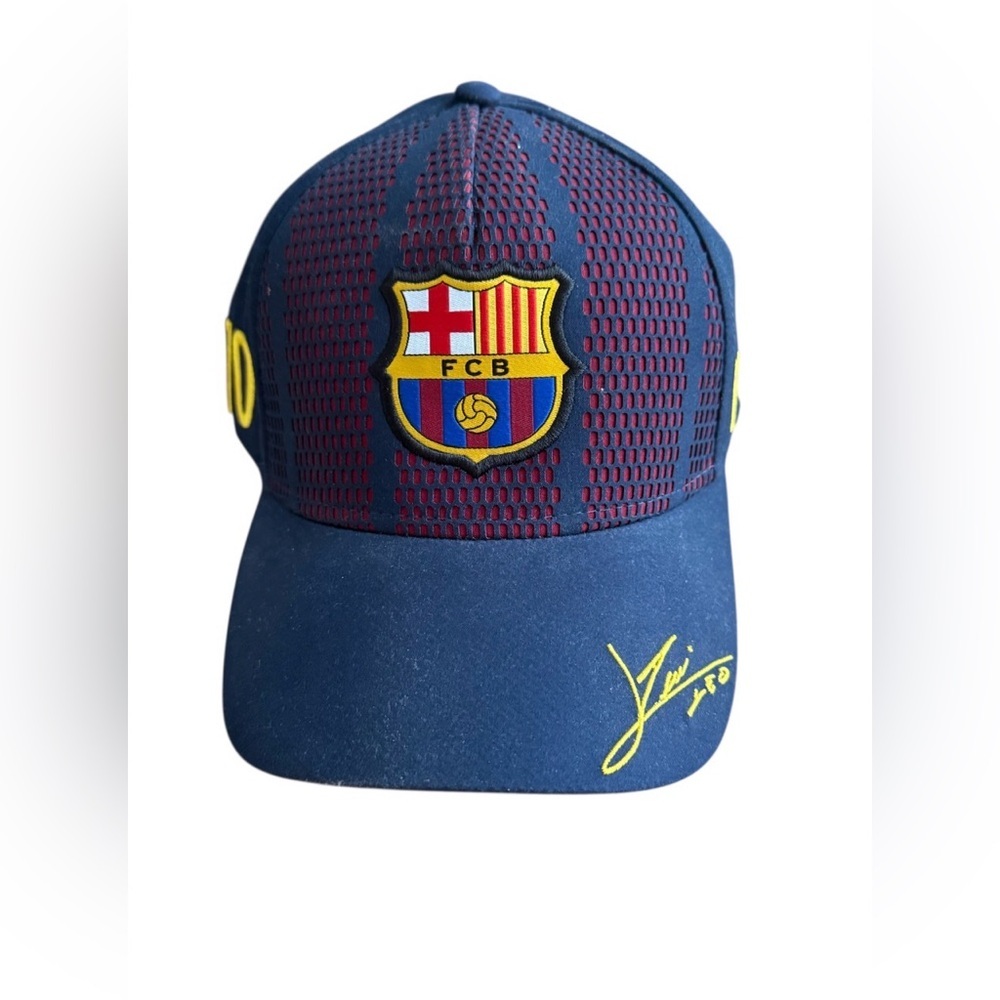 NWT FC BARCELONA LIONEL MESSI # 10 EMBROIDERED SOCCER CAP ADJUSTABLE HAT FCB